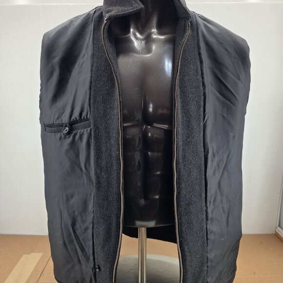 Vintage Polo Ralph Lauren Jacket Mens L Gray Wool Bomber Quilted Lined Full Zip - Picture 10 of 16